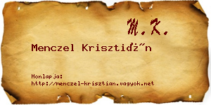 Menczel Krisztián névjegykártya